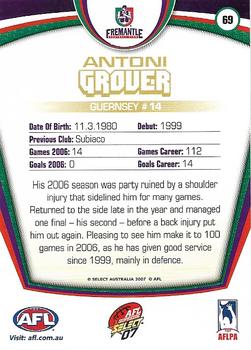 2007 Select AFL Supreme #69 Antoni Grover Back